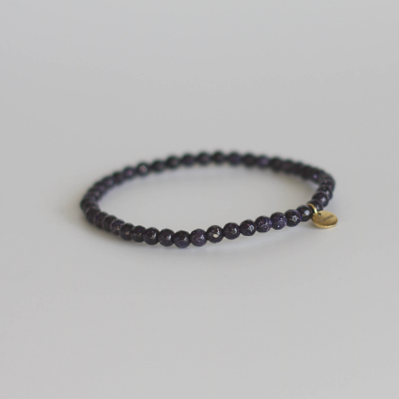 Lady armbånd Sandsten Blå natursten 4mm fra le mosch