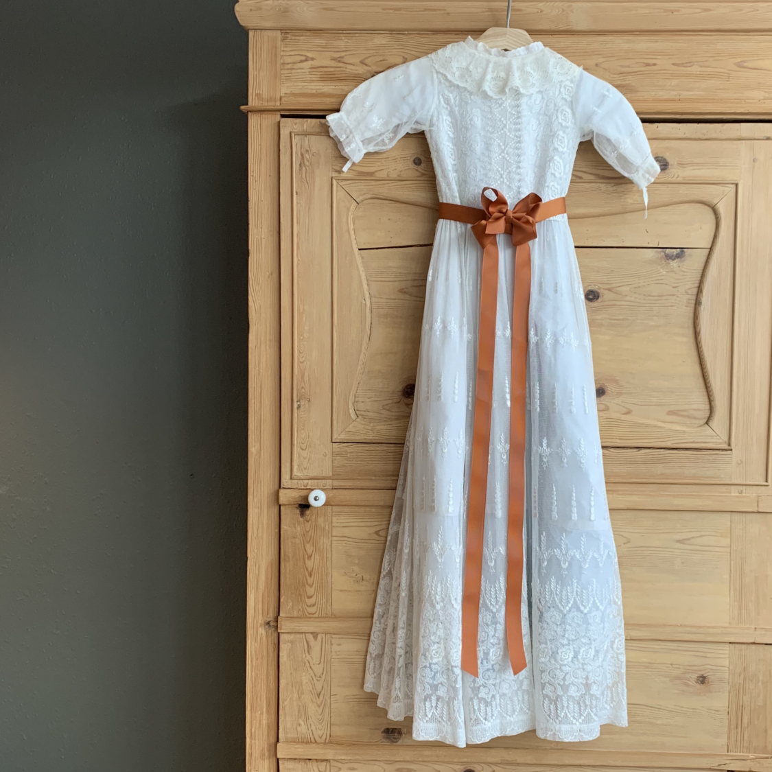 kobber farvet dåbsbånd til dåbskjole fra lehof