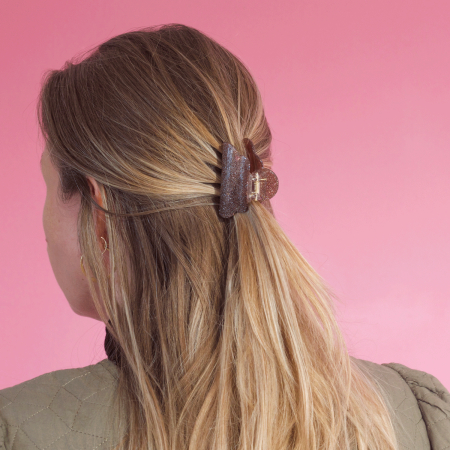 Mini Heaven hårklemme i Glitter Brun fra le mosch