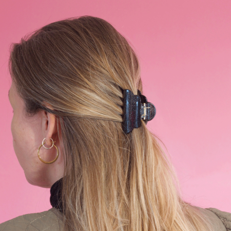 Mini Heaven hårklemme i Glitter Sort