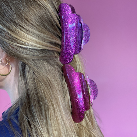 Mega Heaven hårklemme i Glitter Lilla