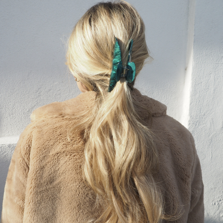 cloud hårklemme i marmor grøn fra le mosch