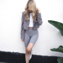 opstrammende højtaljede biker shorts i grå fra le mosch