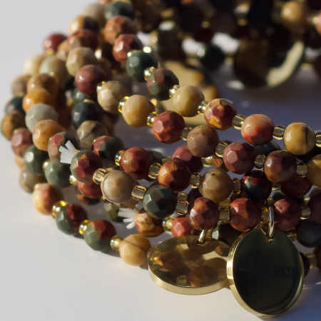 Jophiel armbånd i Jaspis Picasso sten fra le mosch