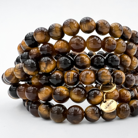 Haniel armbånd Tigerøje natursten 6mm fra le mosch