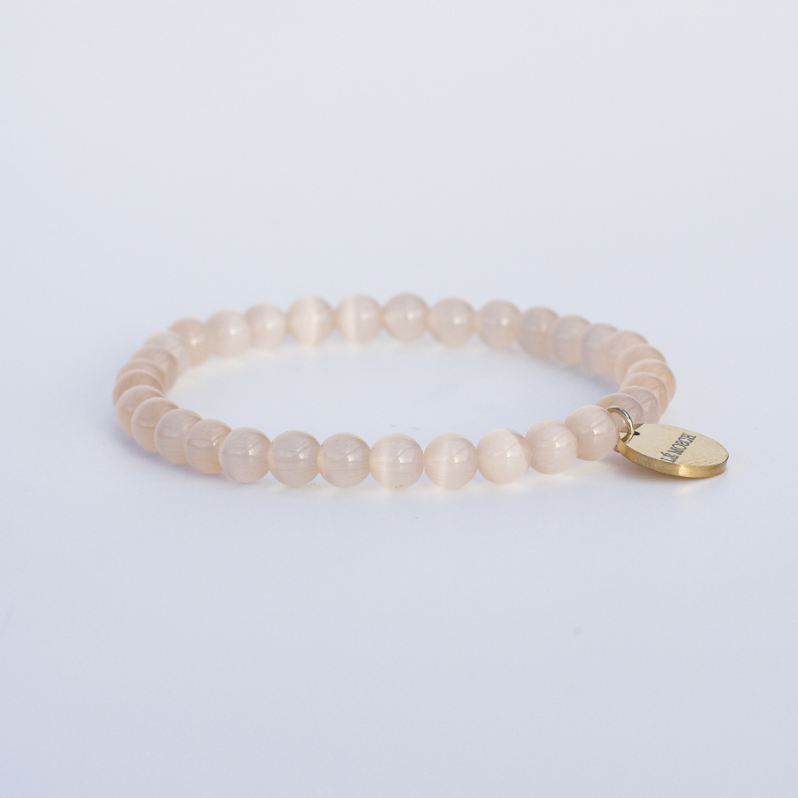 Haniel armbånd Champagne tigerøje natursten 6mm fra le mosch