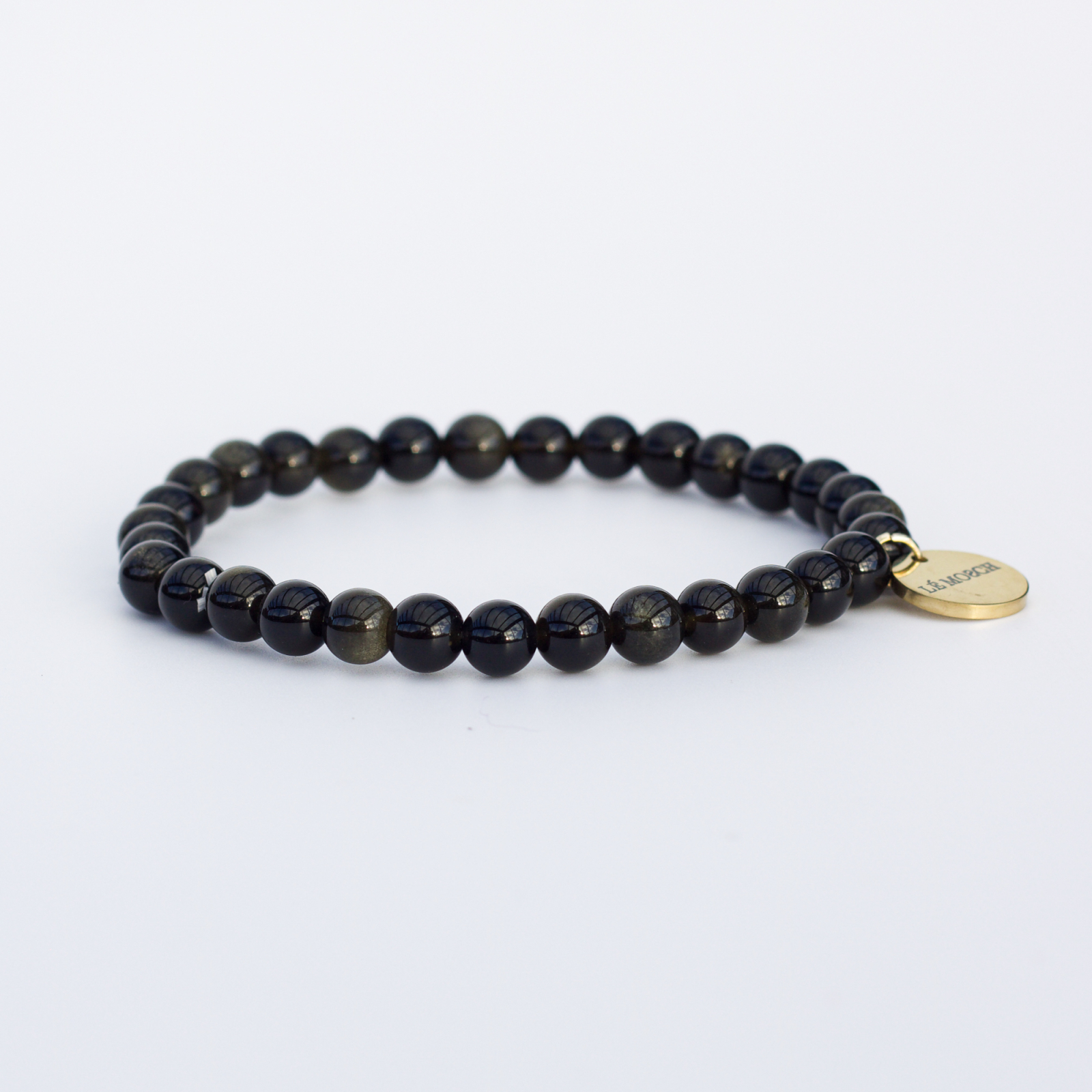 Haniel armbånd Sort Obsedian natursten 6mm fra le mosch