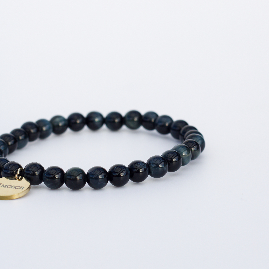 Haniel armbånd Blå Grå tigerøje natursten 6mm