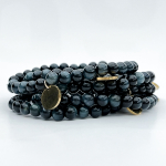 Haniel armbånd Blå Grå tigerøje natursten 6mm
