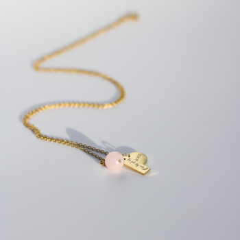 Tro på dig selv halskæde med Rosa Kvarts fra le mosch Tro på dig selv halskæde med Rosa Kvarts fra le mosch