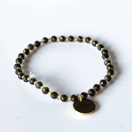 Jophiel armbånd i Gylden Obsedian sten fra le mosch
