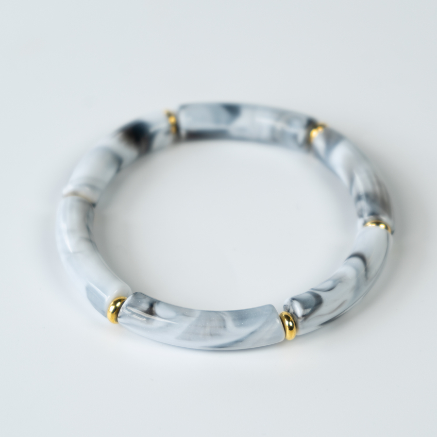 Martha armbånd i Hvid Marmor fra le mosch