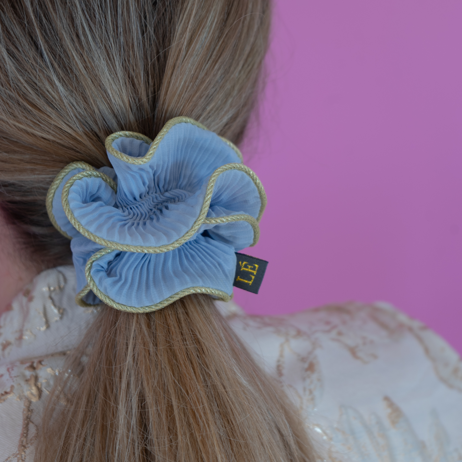 Blå jessie scrunchie le mosch