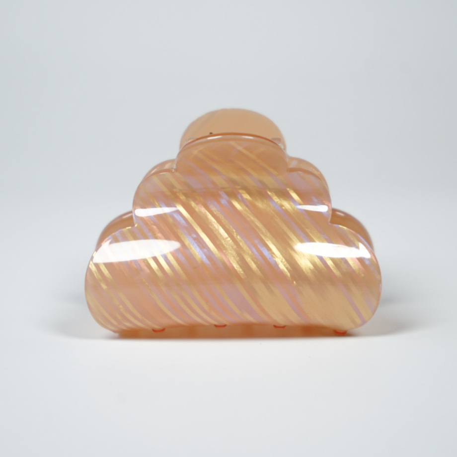Mini Heaven hårklemme i Metallic Strib Peach fra le mosch