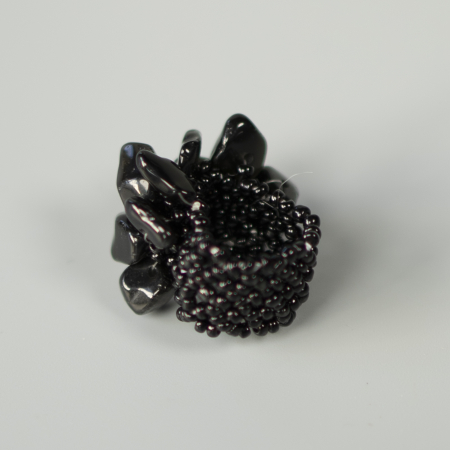 Lucky ring I sort obsidian natursten fra le mosch