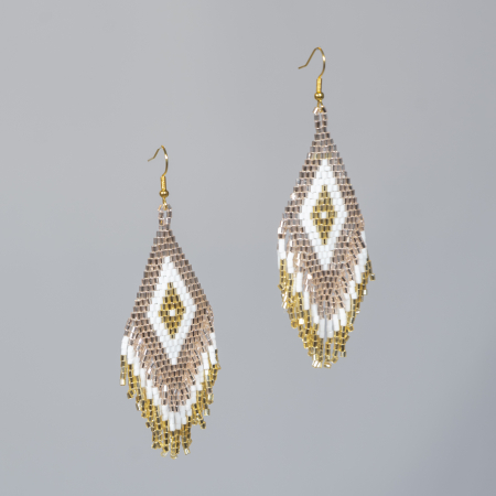 Rio øreringe i hvid og pudder fra le mosch