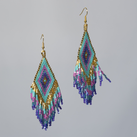 Rio øreringe i turkis og lilla