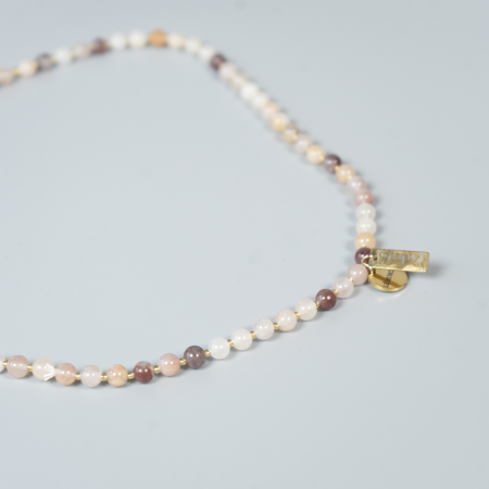 Indie halskæde med Violet Jaspis Natursten fra le mosch