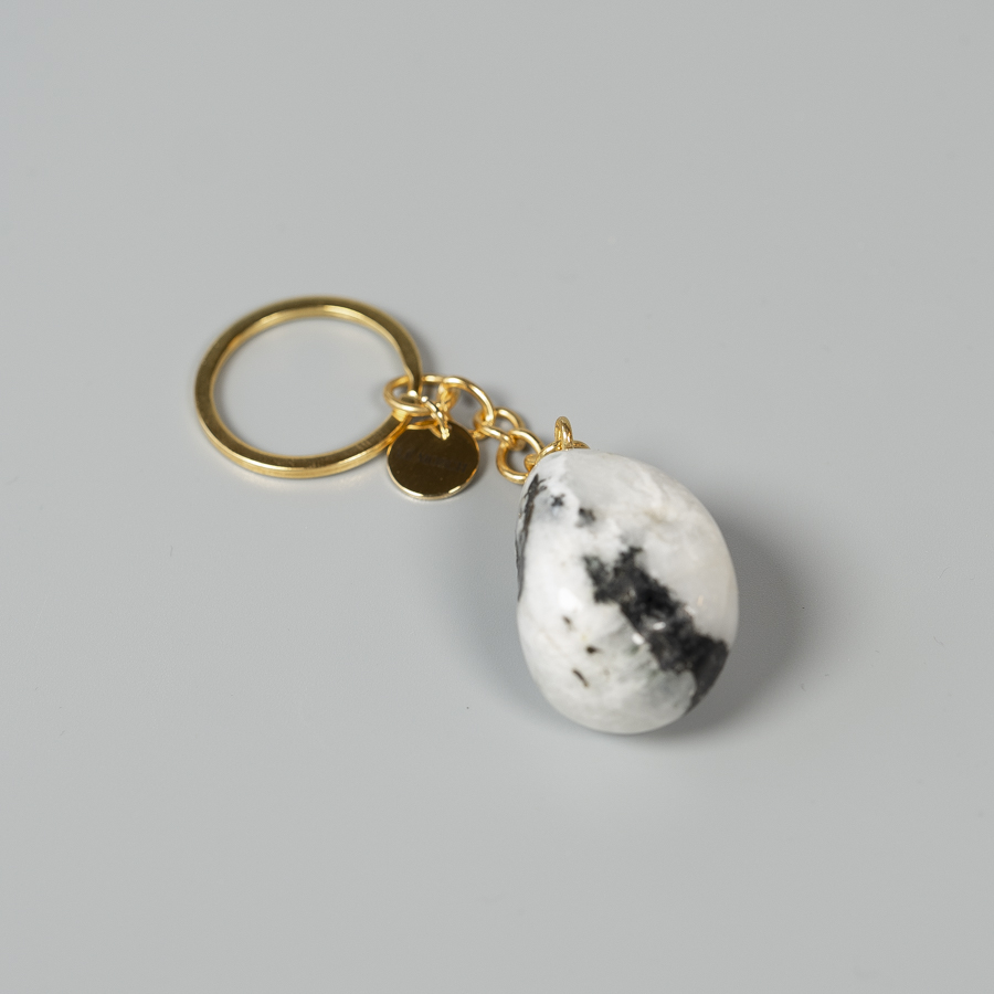 Regnbue Månesten nøglering