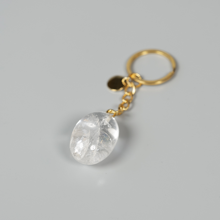 Nøglering med Hvid Kvarts