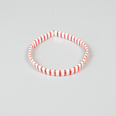 Via armbånd med hvide og røde perler fra le mosch