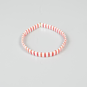 Via armbånd med hvide og røde perler fra le mosch