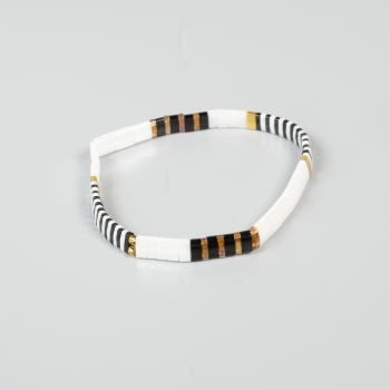 Xia armbånd i grå, hvid og sort fra le mosch Xia armbånd i grå, hvid og sort fra le mosch