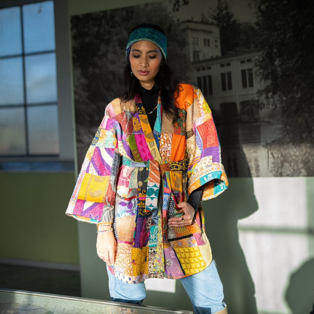 Unika jakke i sari patchwork fra le mosch