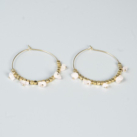 Dione Hoops med natursten - rosa fra le mosch