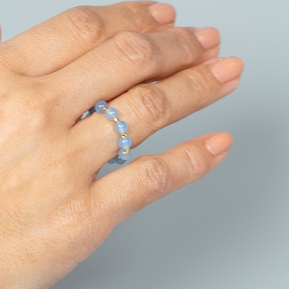 Ariel ring - Blå Jade fra le mosch