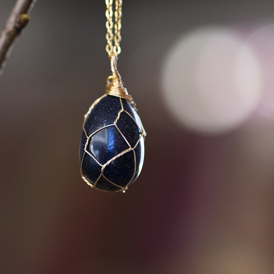 Æg i Blå Sandsten 3x2 cm