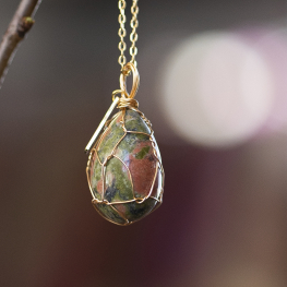 Krystal æg i Unakit 3x2 cm 