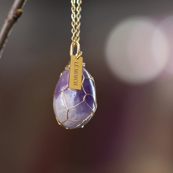 Krystal æg i Ametyst 3x2 cm fra le mosch Krystal æg i Ametyst 3x2 cm fra le mosch