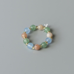 Ariel ring - Solsten, Grøn Aventurin, Blå Jaspis og Glasperler fra le mosch