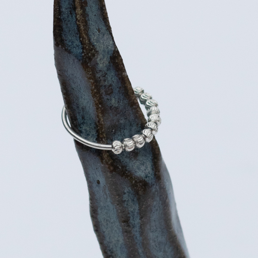 Vilje ring i rillet forsølvet fra le mosch