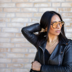 Poppy solbriller i Sort Med Nude Glas fra le mosch