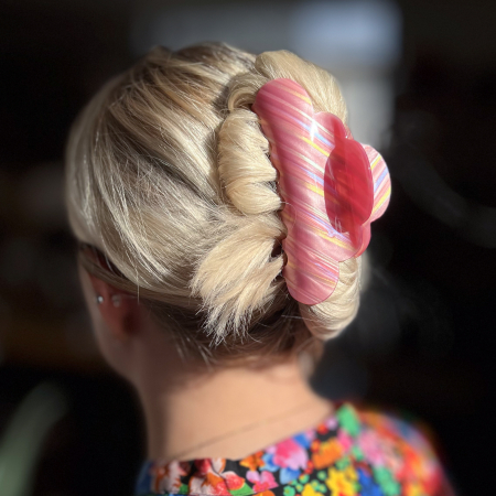 Mega Heaven hårklemme i Rainbow Pink fra LÉ MOSCH, 