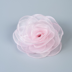 Stor Organza Blomst I Rosa 16 cm fra LÉ MOSCH, 