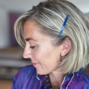 Glitter Ruth Hårnål i blå fra le mosch