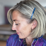 Glitter Ruth Hårnål i blå fra le mosch