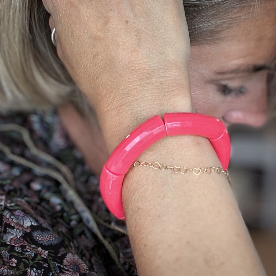 Margrethe armbånd i Pink 10mm fra le mosch