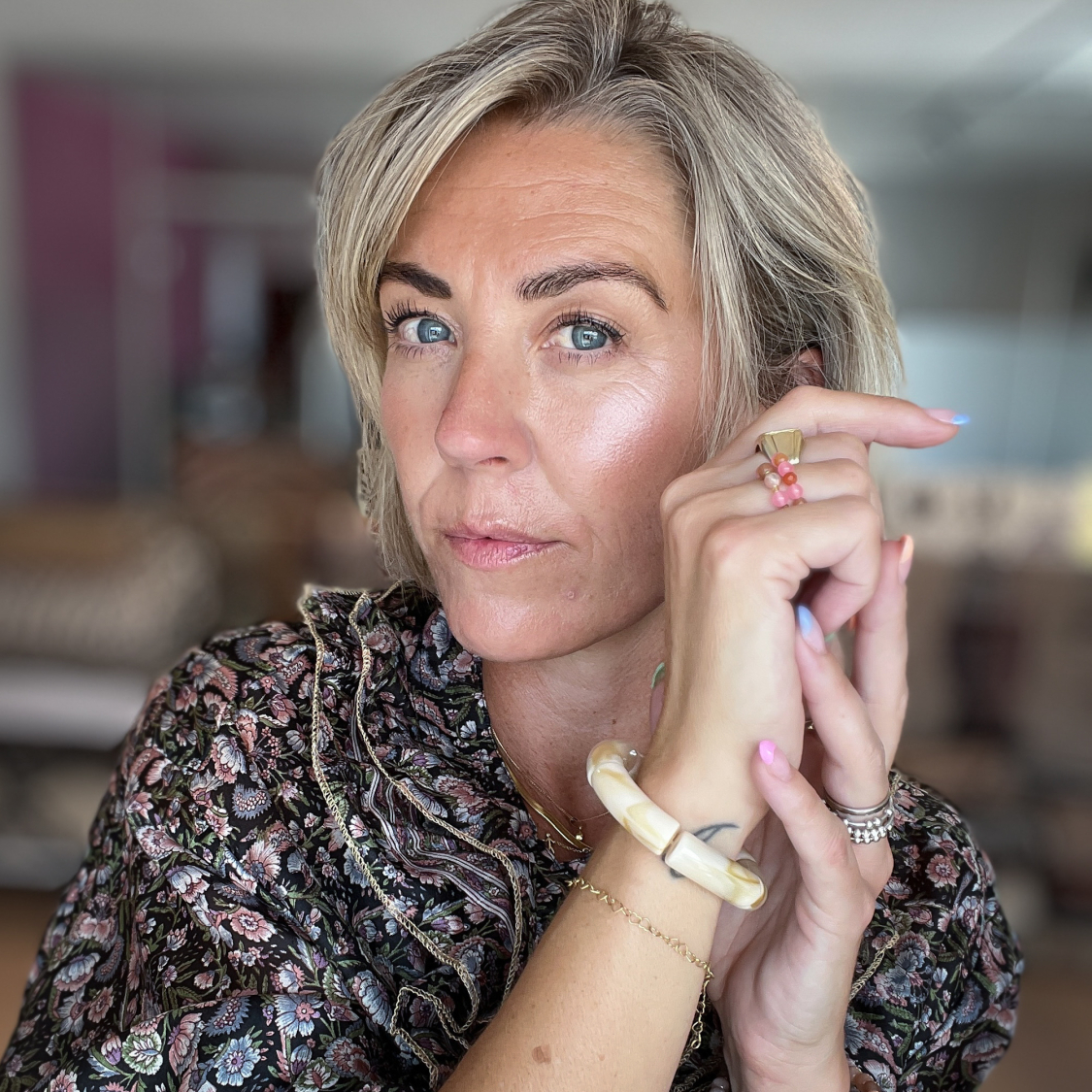 Margrethe armbånd i Creme 10mm