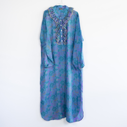 Janta silkemix kaftan kjole med flæse no 68
