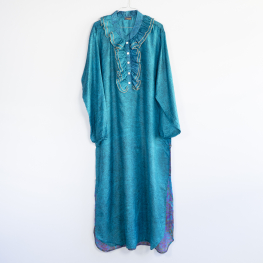 Janta silkemix kaftan kjole med flæse no 71