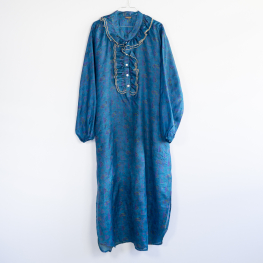 Janta silkemix kaftan kjole med flæse no 74