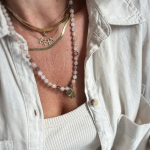 Indie halskæde med Violet Jaspis Natursten