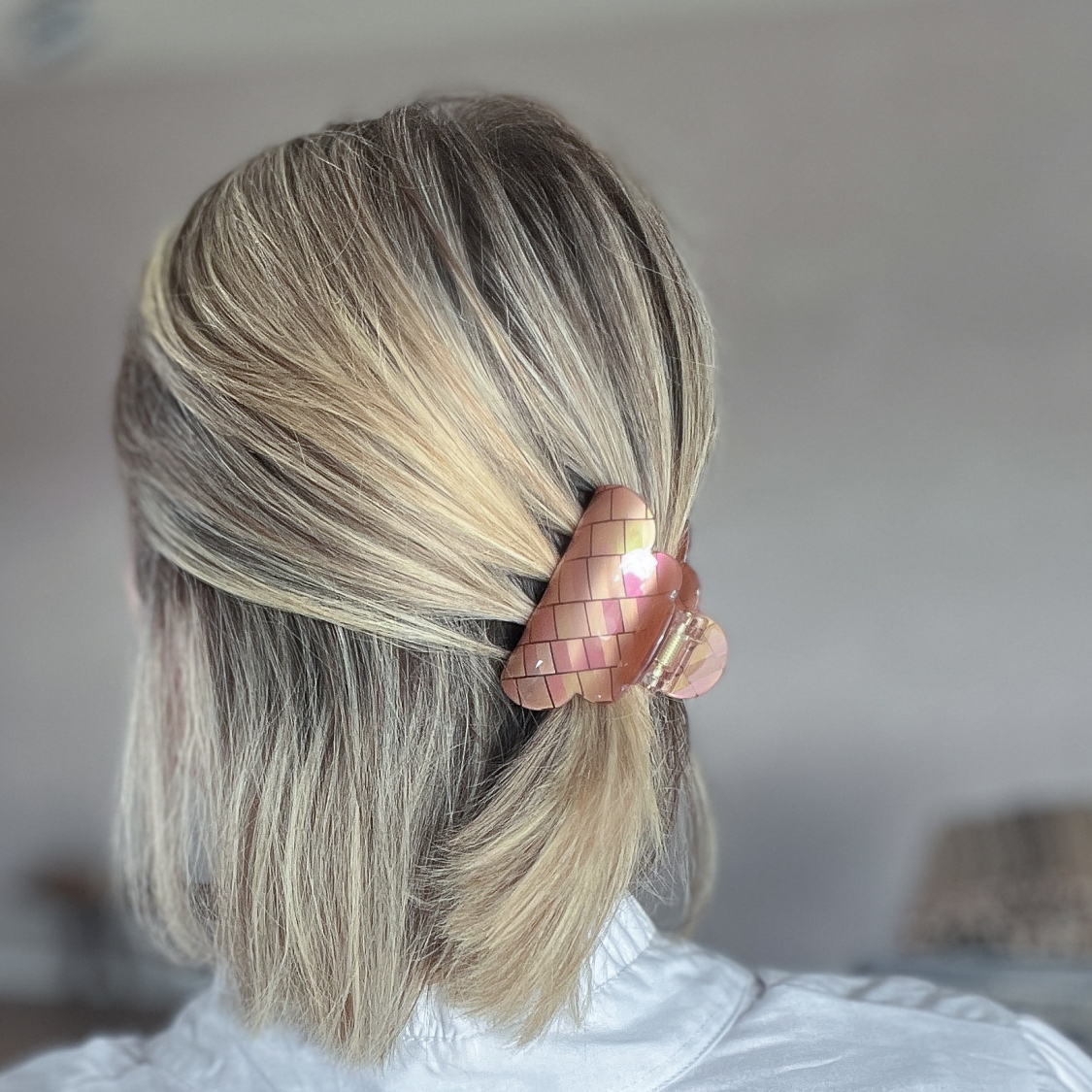 Mini Heaven hårklemme i Harlequin Latte fra le mosch