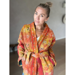 Anina Kantha Quilt Jakke no 19 i orange og rød fra le mosch