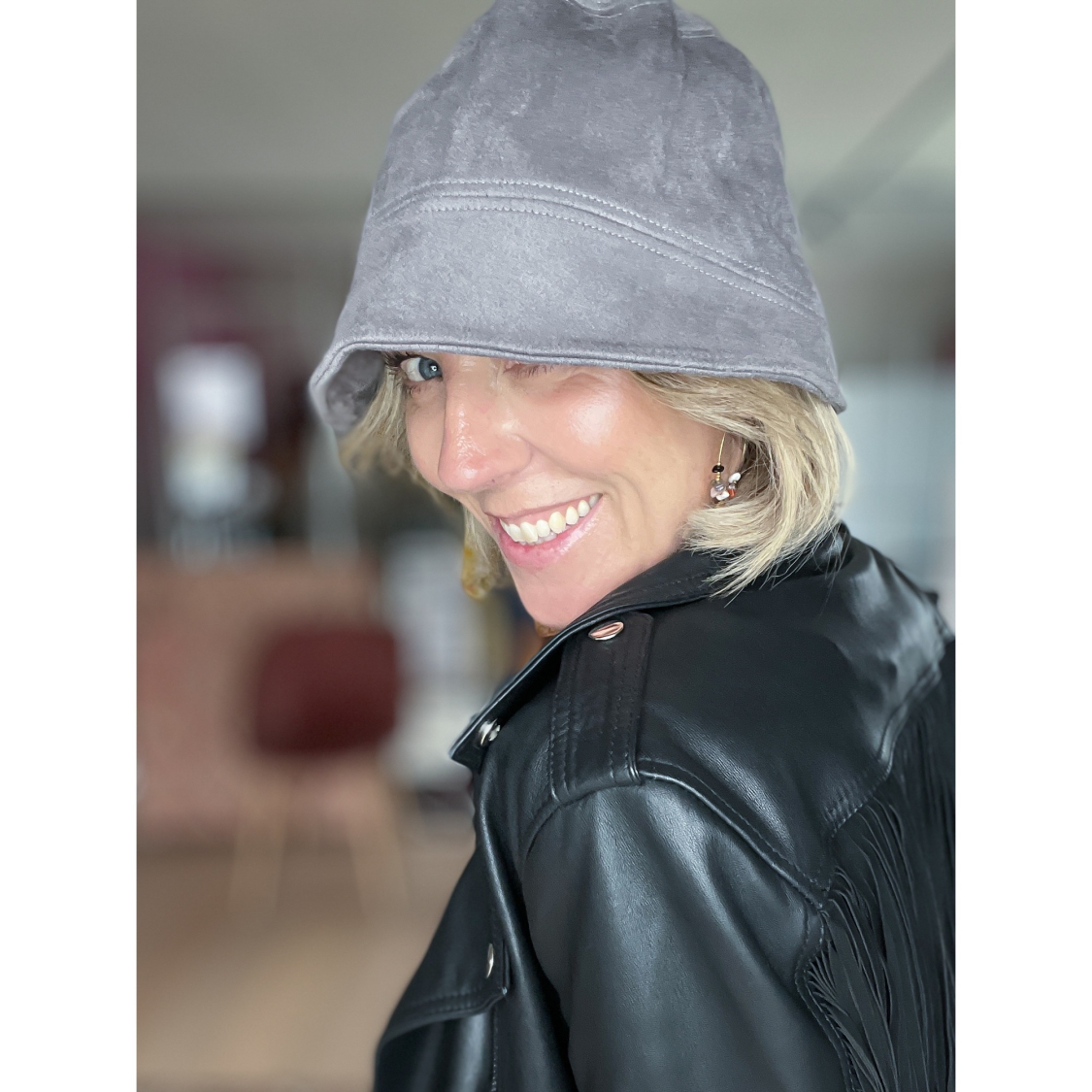 Nancy hat I suede look ruskind fra le mosch