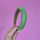 Simi hårbøjle med rhinsten i LYSEGRØN fra le mosch